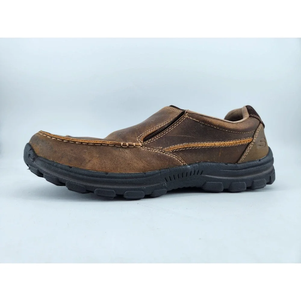 Skechers Braver Rayland Relaxed Fit Slip On Loafers Mens 11 Brown Leather 64502‎
